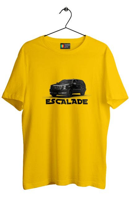 Футболка мужская с принтом Кадиллак. Авто, бизнес класс, внедорожник, джип, кадиллак, машина, эскалада. 2070702
