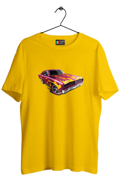 Футболка чоловіча з принтом "Машина вогонь". Їзда, машина, швидкість. 2070702