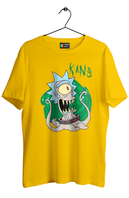 Men's t-shirt with prints Rick and Morty. Adventures, black humor, cartoon, rick, rick and morty, sci-fi, tragicomedy. 2070702