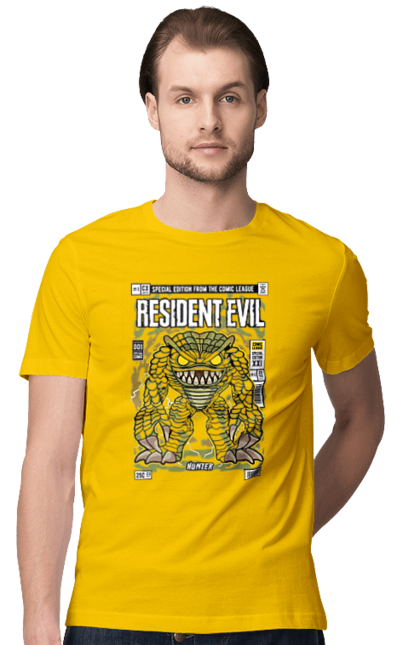 Футболка чоловіча з принтом "Hunter Resident Evil". Capcom, гра, зло, мисливець, обитель зла, резидент. Funkotee