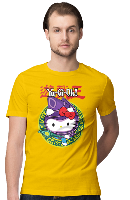 Men's t-shirt with prints Yu Gi Oh! Hello Kitty. Brand, cat, character, hello kitty, kitten, yu gi oh, yugio. 2070702