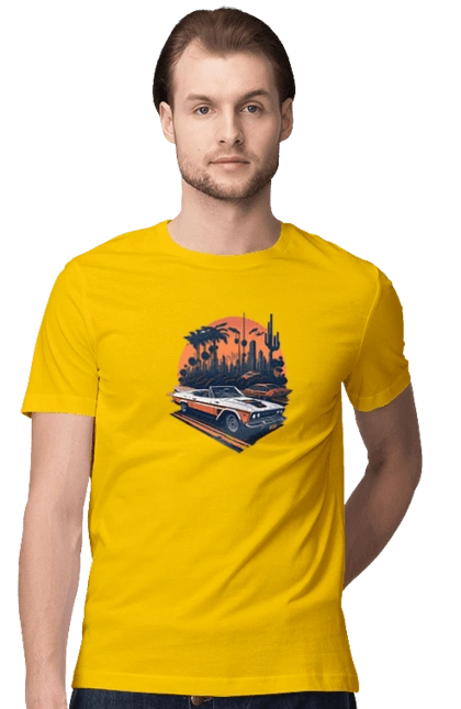 Beautiful car at sunset