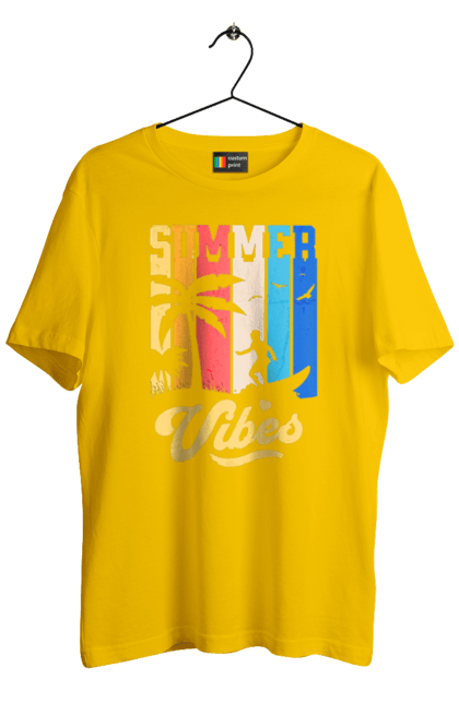 Футболка чоловіча з принтом "Пляжні літні флюїди". Відпочинок, відпустка, літо, море, пляж, серфінг, тропіки. 2070702