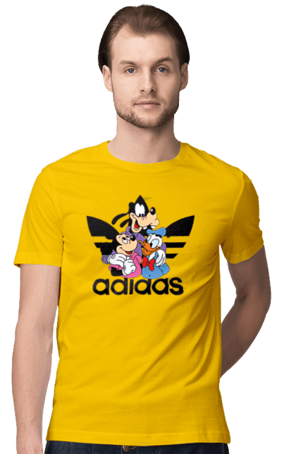 Футболка мужская с принтом Adidas Микки Маус. Adidas, mickey mouse, адидас, дисней, микки, микки маус, мультфильм. 2070702