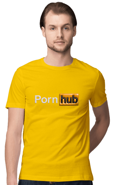 Men`s t-shirt with prints Porn Hub. 3d porn hub, humor, porn hub, pornhub, pornhub logo, youth. 2070702