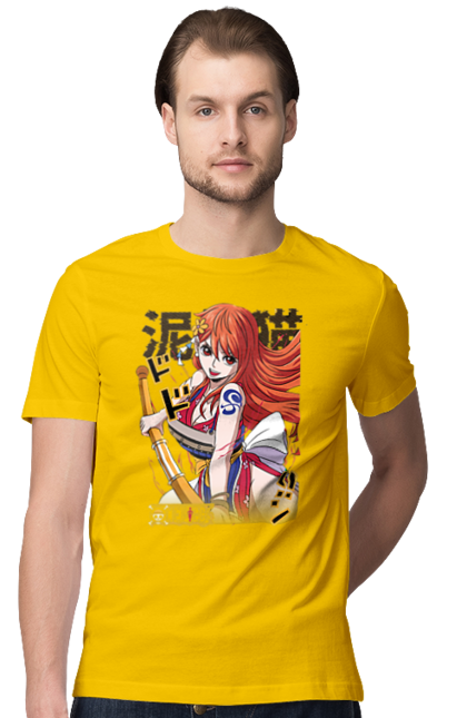 Men's t-shirt with prints One Piece Nami. Anime, cat burglar, manga, nami, one piece, straw hat pirates. 2070702