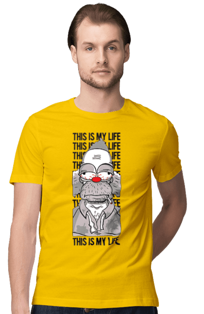 Men's t-shirt with prints The Simpsons Krusty the Clown. Clown, krusty, krusty the clown, simpsons. 2070702