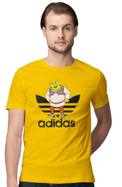 Футболка мужская с принтом Adidas Шрек. Adidas, shrek, адидас, мульт, мультфільм, огр, шрек. 2070702