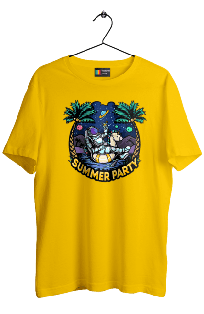 Men`s t-shirt with prints Summer Party With Astronaut. Cosmonaut, space, summer. 2070702