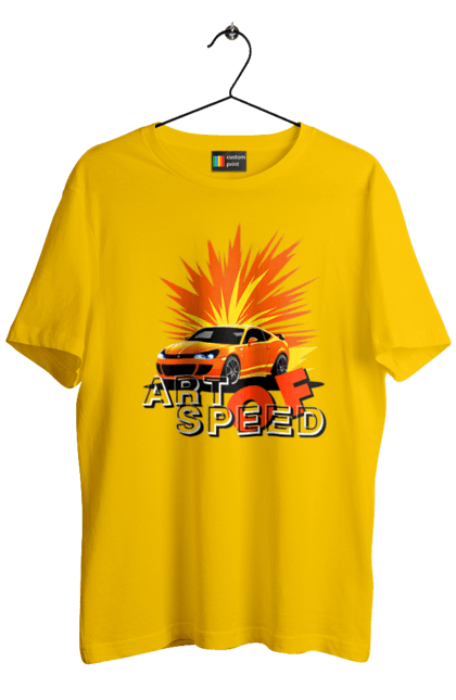 Футболка чоловіча з принтом "Мистецтво швидкості". Авто, автомобіліст, автомобіль, водій, швидкість. 2070702