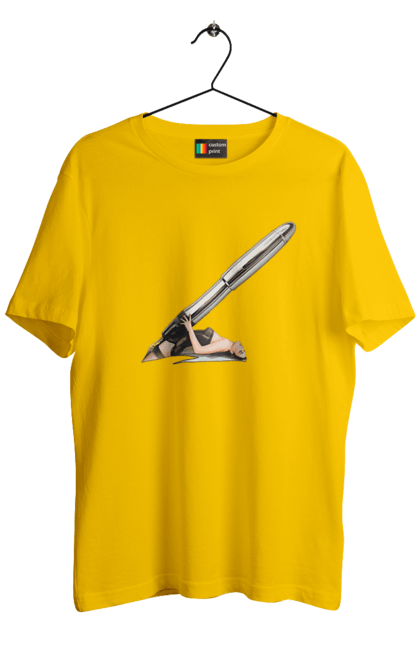 Футболка мужская с принтом Большой Патрон. Девушка, патрон, пуля. 2070702