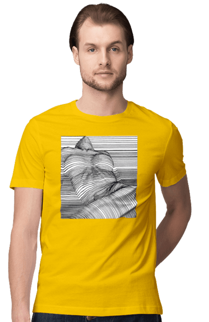 Men`s t-shirt with prints The Girl In The Strip. Naked, tits. 2070702