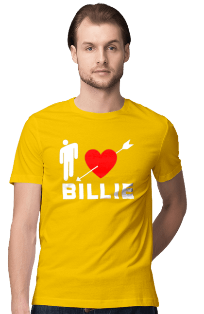 Футболка чоловіча з принтом "Біллі Айліш". Біллі айліш, логотип біллі айліш, принт біллі айліш, співачка біллі айліш. 2070702