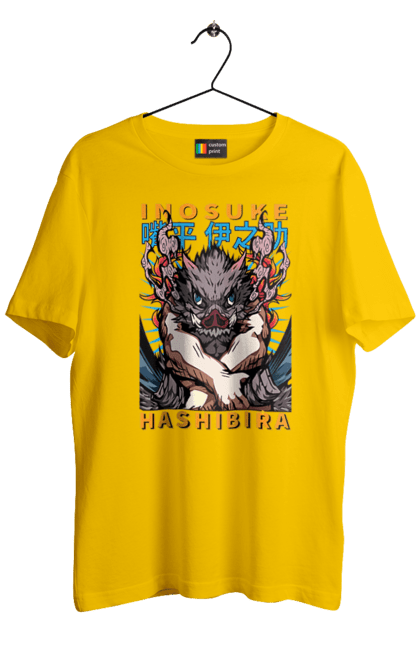 Men's t-shirt with prints Demon Slayer Inosuke. Anime, demon slayer, inosuke, inosuke hashibira, kimetsu no yaiba, manga. 2070702