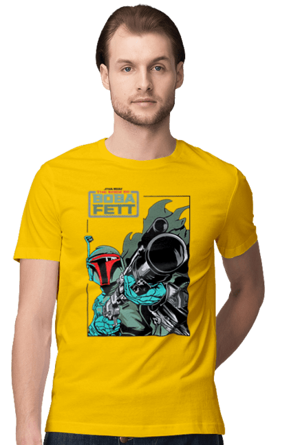 Men's t-shirt with prints Boba Fett. Bob fett, boba fett, clone, head hunter, star wars. 2070702