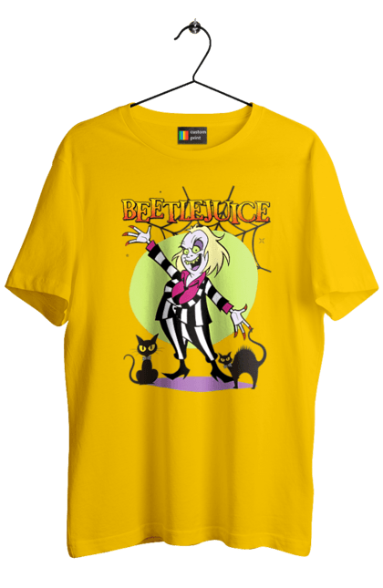 Men's t-shirt with prints Beetlejuice. Beetlejuice, comedy, ghost, horror, movie, tim burton, warner bros. 2070702