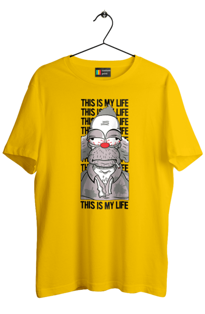 Men's t-shirt with prints The Simpsons Krusty the Clown. Clown, krusty, krusty the clown, simpsons. 2070702