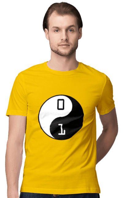 Футболка чоловіча з принтом "Інь Янь". Angular, c, css, html, it, javascript, jquery, php, python, react, svelt, vue, айтишник, айті, гумор, код, кодувати, прогер, програміст, програмісти, ти ж, ти ж програміст, тиж програміст. 2070702