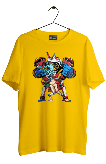 Men's t-shirt with prints One Piece Franky. Anime, franky, iron man, manga, one piece, straw hat pirates. 2070702