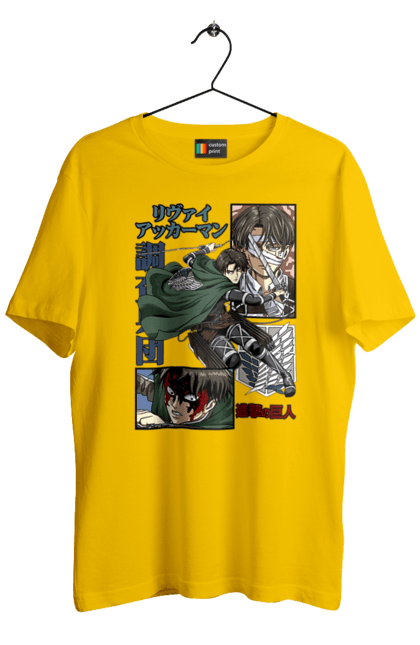 Men's t-shirt with prints Attack on Titan Levi. Ackerman, anime, attack on titan, levi, manga, shingeki no kyojin, survey corps. 2070702