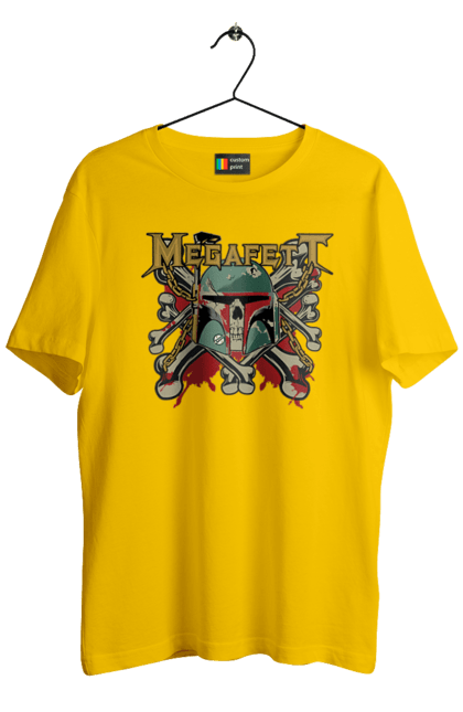 Men's t-shirt with prints Megafett. Bob fett, boba fett, clone, head hunter, megadeth, megafett, star wars. 2070702