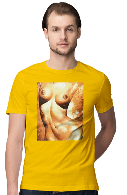 Men`s t-shirt with prints Body beauty. Body beauty, breast, female body, women`s breasts. 2070702