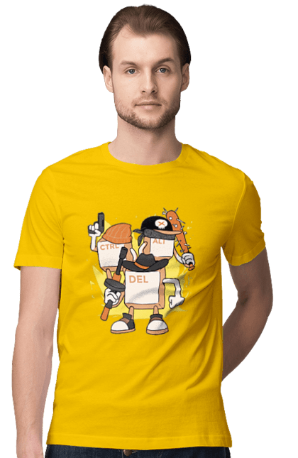 Футболка чоловіча з принтом "Ctrl alt del Програмерський екшен". 404, andoid, aws, backend, c++, cloud, css, data, dev, devops, frontend, geek, git, github, go, golang, google, hacker, html, ios, java, javascript, jquery, js, linux, nodejs, php, python, react, science, script, web, геймер, гік, дата, клавіши, код, компьютер, лінукс, мова, облако, пайтон, пингфин, программист, програмування, талисман, хакер. 2070702