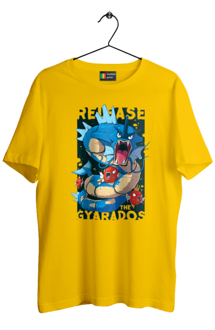 Men's t-shirt with prints Pokemon Gyarados. Anime, games, gyarados, nintendo, pokemon, pokemon go. 2070702