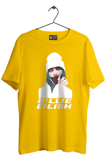 Футболка чоловіча з принтом "Біллі Айліш". Біллі айліш, логотип біллі айліш, принт біллі айліш, співачка біллі айліш. 2070702