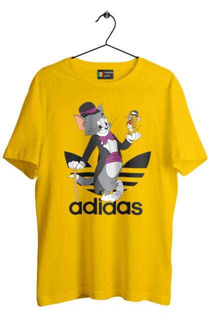 Футболка мужская с принтом Adidas Том и Джерри. Adidas, tom and jerry, адидас, джерри, кот, мульт, мультсериал, мышь, том, том и джерри. 2070702