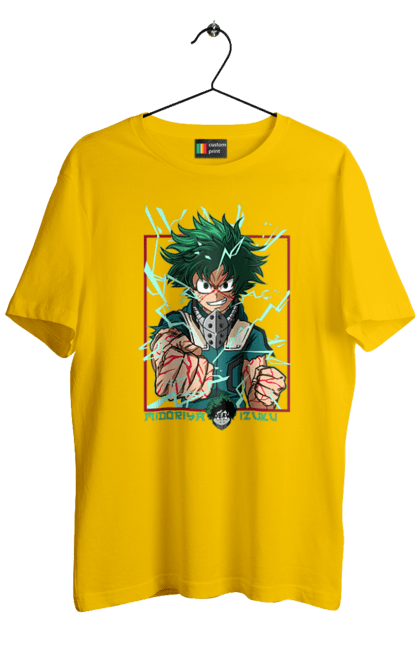 Футболка чоловіча з принтом "Моя академія героїв Мідорія". Izuku, midoriya, my hero academia, аніме, ізуку мідорія, манга, мідорія, моя геройська академія. 2070702