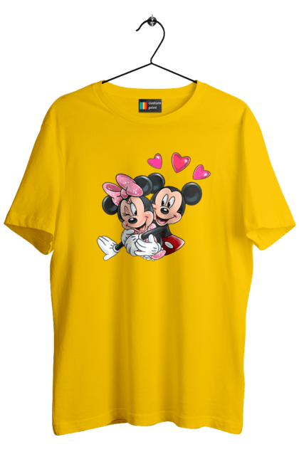 Футболка мужская с принтом Микки Маус и Минни Маус. Mickey mouse, minnie mouse, дисней, микки, микки маус, минни маус, мультфильм. 2070702