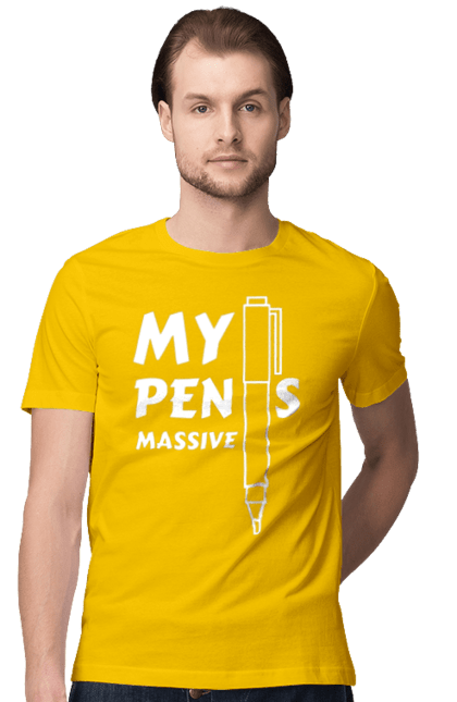 Футболка чоловіча з принтом "Моя ручка величезна". Гумор, мем, моя ручка величезна, прикол, прикольна, смішна. 2070702
