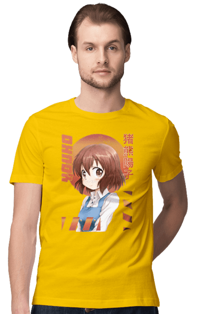 Men's t-shirt with prints Kiniro Mosaic Yoko Inokuma. Anime, gold mosaic, kiniro mosaic, kinmoza, manga, yoko, yoko inokuma. 2070702