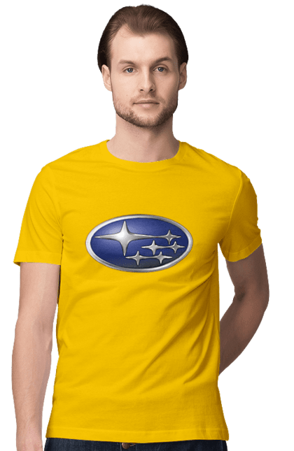 Men`s t-shirt with prints Subaru. Auto, logotype, subaru. 2070702