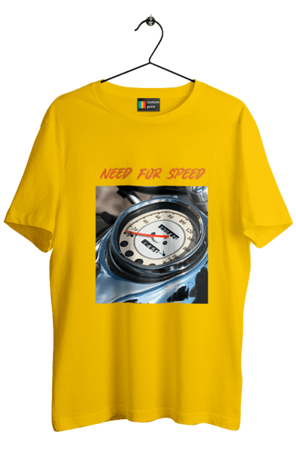 Футболка чоловіча з принтом "Мото 3". Байкер, дорогая, мотоцикл, ретро, скорость, спидометр, стиль жизни. 2070702