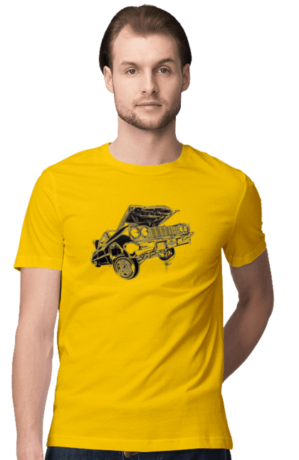 Футболка чоловіча з принтом "Автомобіль". Автомобіль, імпала, класика, лоурайдер, шевроле. 2070702