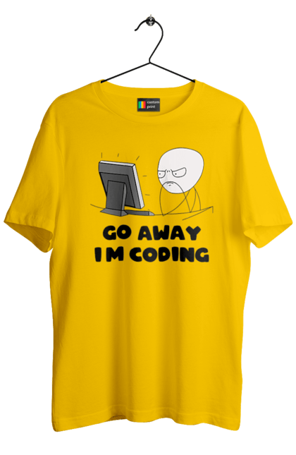 Футболка чоловіча з принтом "Іди Я кодую". Айті, айтішник, для айтішника, для програміста, йди я кодую, майстер коду, подарунок айтішнику, подарунок програмісту, програміст, розробник. 2070702