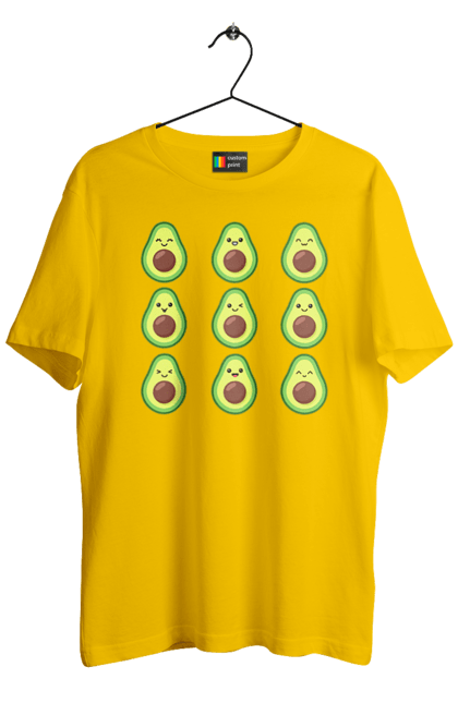 Men`s t-shirt with prints Avocado Mood. Avocado, emotion, food. 2070702