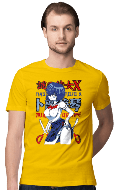 Men's t-shirt with prints Mysterious Girlfriend X Mikoto Urabe. Anime, comedy, manga, mikoto urabe, mysterious girl, mysterious girlfriend x, romance, school. 2070702