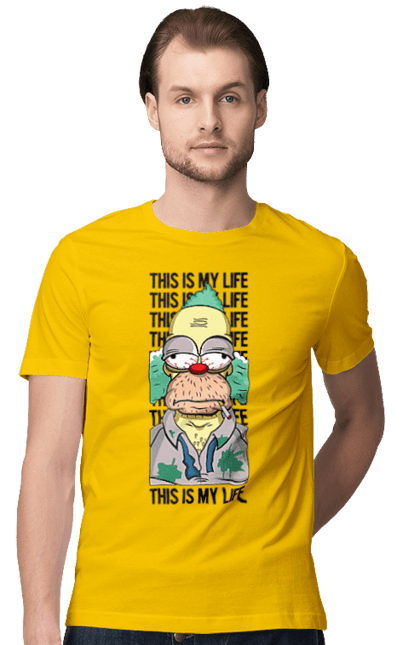 Men's t-shirt with prints The Simpsons Krusty the Clown. Clown, krusty, krusty the clown, simpsons. 2070702