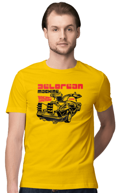 Men's t-shirt with prints Time machine DeLorean. Back to the future, delorean, movie, time machine. 2070702