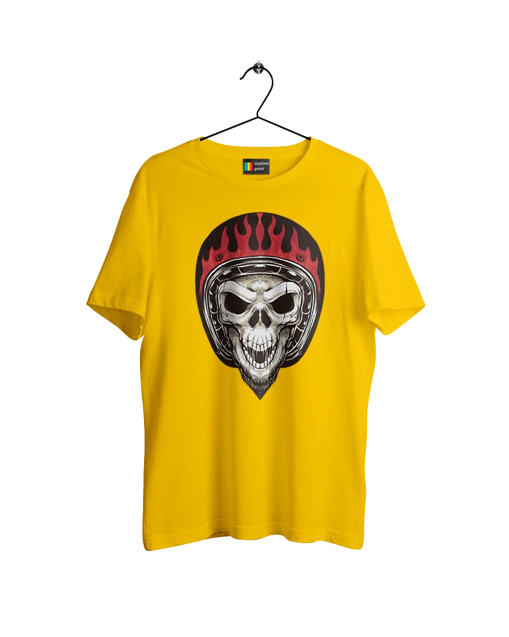 Skull in a motorcycle helmet