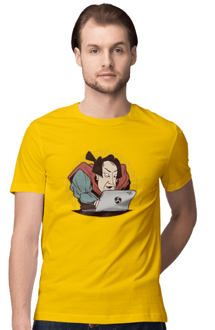 Футболка чоловіча з принтом "Ніндзя програміст". Angular, c, css, html, it, javascript, jquery, php, python, react, svelt, vue, айтишник, айті, гумор, код, кодувати, прогер, програміст, програмісти, ти ж, ти ж програміст, тиж програміст. 2070702