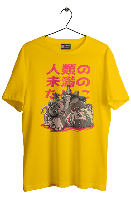 Men's t-shirt with prints Attack on Titan Mikasa Ackerman. Action film, anime, attack on titan, manga, mikasa, mikasa ackerman, post-apocalyptic. 2070702