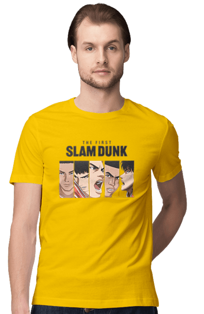 Футболка чоловіча з принтом "Слем данк". Slam dunk, аніме, баскетбол, комедія, манга, слем-данк, спокон, спортивне аніме, сьонен, школа. 2070702