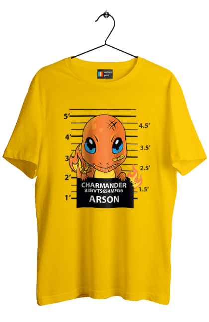 Футболка мужская с принтом Покемон Чармандер. Charmander, nintendo, pokemon, pokémon go, аниме, игры, покемон, чармандер. 2070702