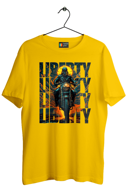 Футболка чоловіча з принтом "Байкер". Байкер, мотоцикліст, подорожі, свобода, туризм. 2070702