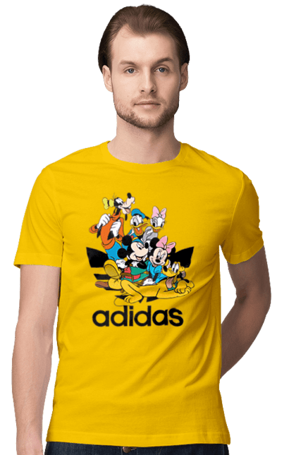 Футболка мужская с принтом Adidas Микки Маус. Adidas, mickey mouse, адидас, дисней, микки, микки маус, мультфильм. 2070702