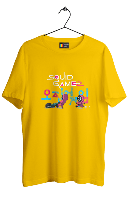 Футболка чоловіча з принтом "Гра в кальмара". Netflix, squid game, гра в кальмара, нетфлікс, охоронець, серіал. 2070702